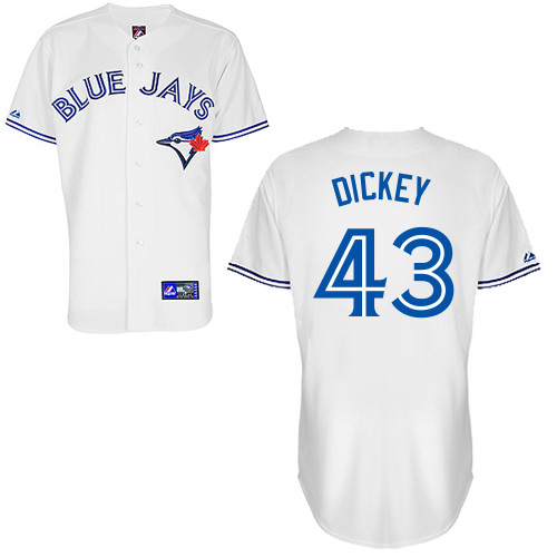 R-A Dickey #43 Youth Baseball Jersey-Toronto Blue Jays Authentic Home White Cool Base MLB Jersey